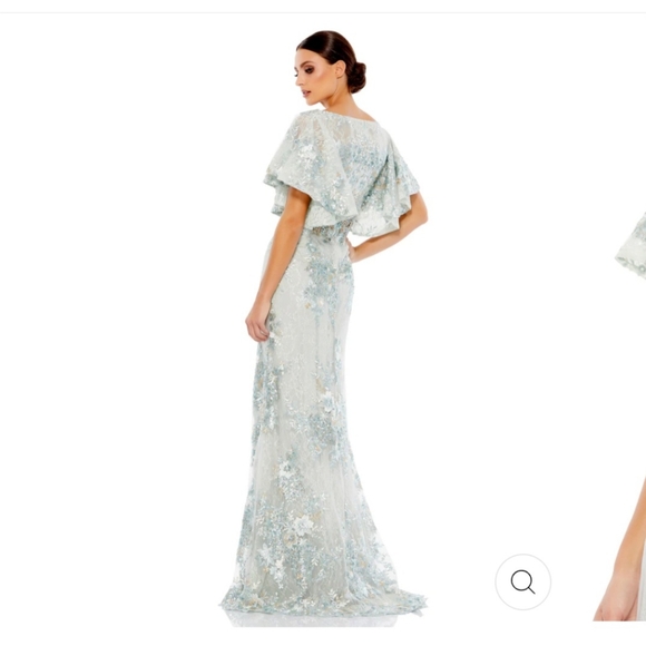 Mac Duggal BELL SLEEVE FLORAL EMBELLISHED GOWN **NOT SAMPLE - Picture 2 of 11